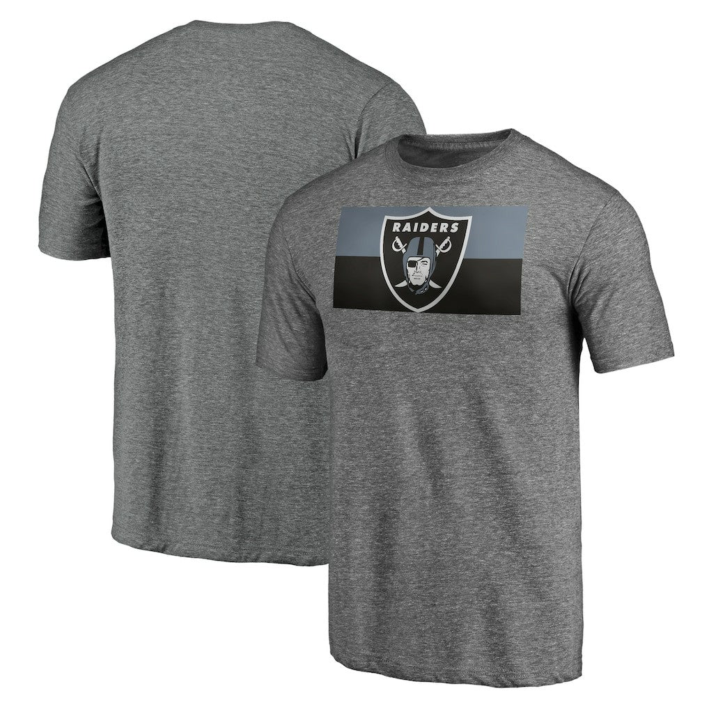 Las Vegas Raiders Square Off Tri-Blend T-Shirt Heather Gray - NFL