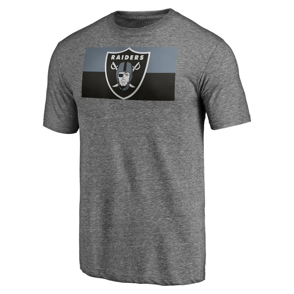 Las Vegas Raiders Square Off Tri-Blend T-Shirt Heather Gray - NFL