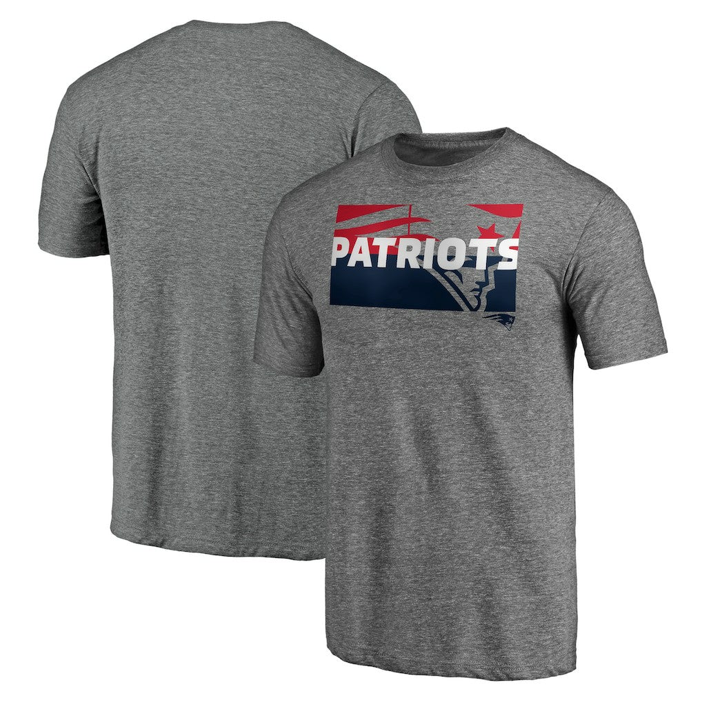 New England Patriots Square Off Tri-Blend T-Shirt Heather Gray - NFL