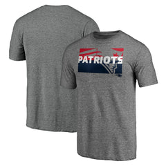 New England Patriots Square Off Tri-Blend T-Shirt Heather Gray - NFL