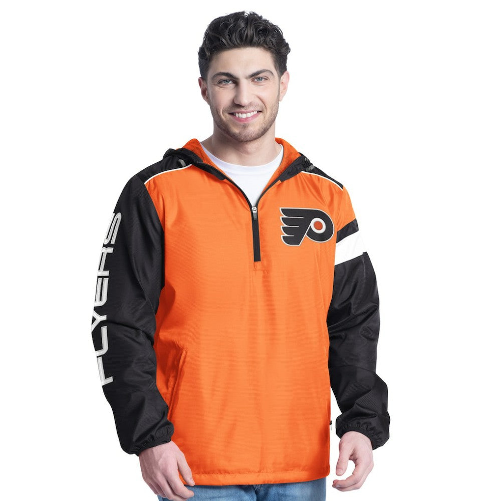 Philadelphia Flyers - G-III Sports by Carl Banks Lateral Half-Zip Hoodie Jacket Orange/Black