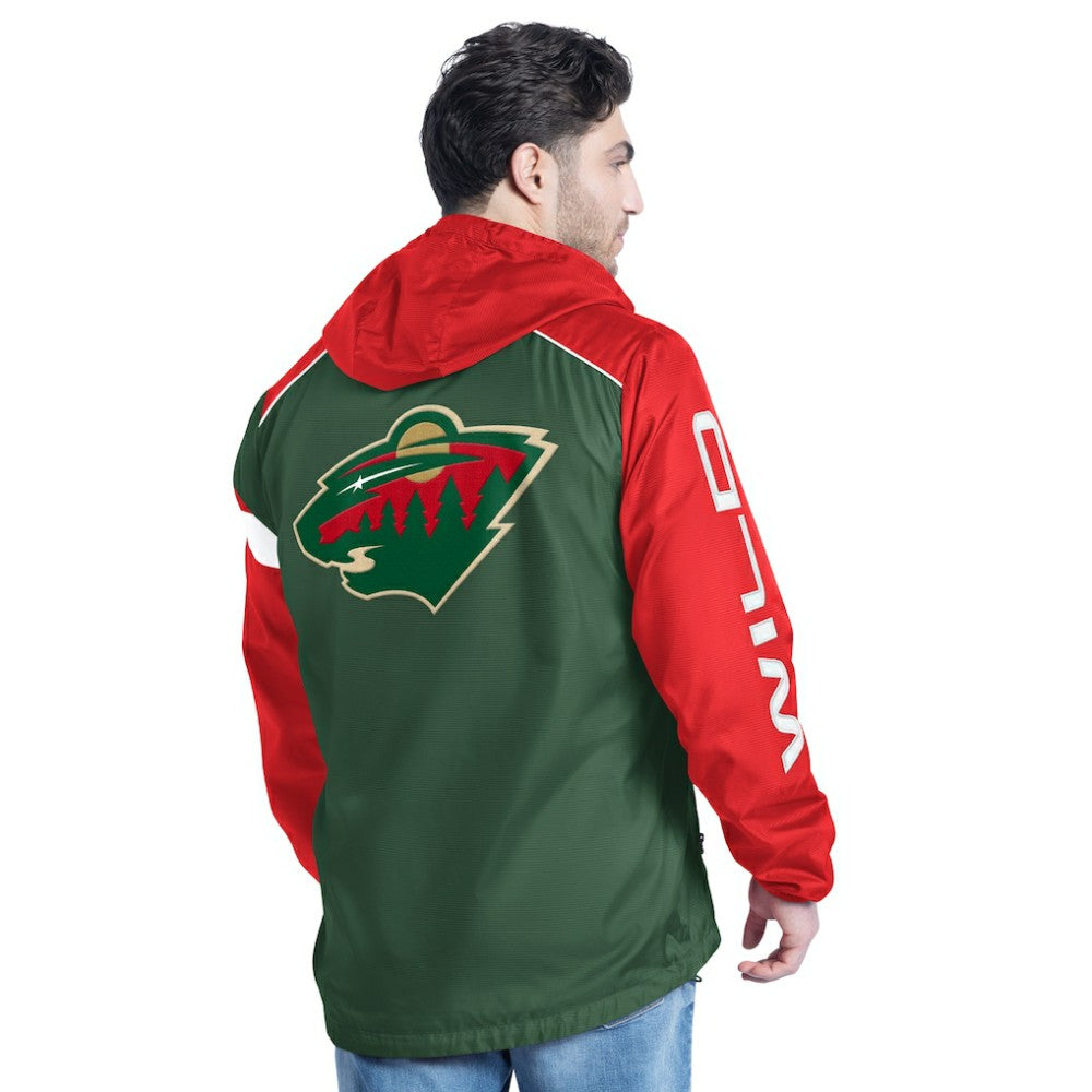 Minnesota Wild - G-III Sports by Carl Banks Lateral Half-Zip Hoodie Jacket Green/Red