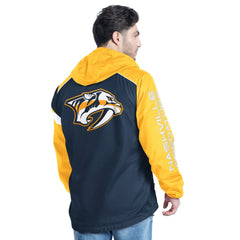 Nashville Predators - G-III Sports by Carl Banks Lateral Half-Zip Hoodie Jacket Navy/Gold