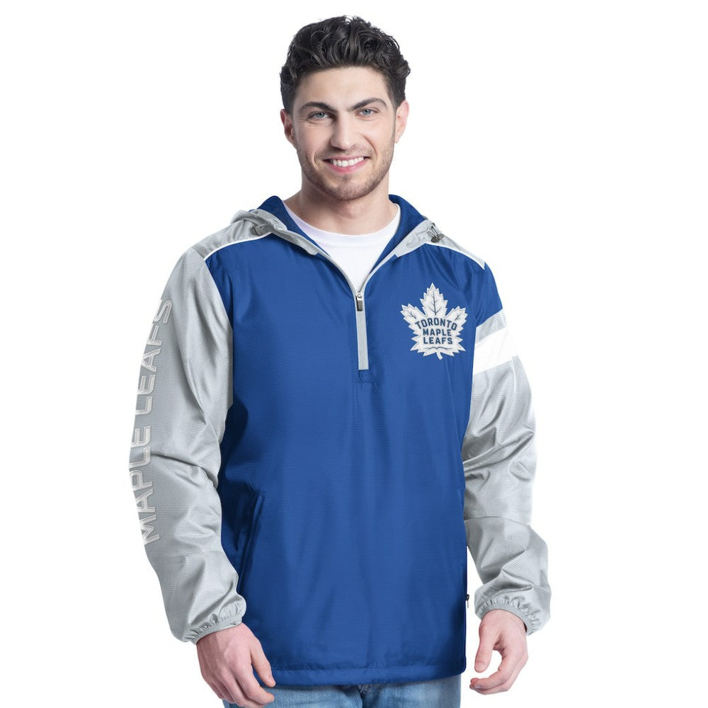Toronto Maple Leafs - G-III Sports by Carl Banks Lateral Half-Zip Hoodie Jacket Blue/Gray