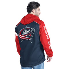 Columbus Blue Jackets - G-III Sports by Carl Banks Lateral Half-Zip Hoodie Jacket Navy/Red