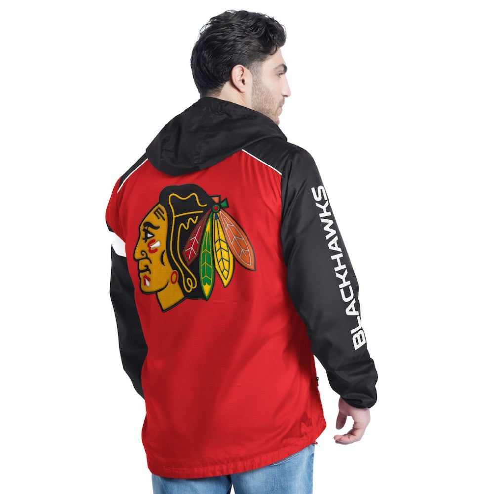 Chicago Blackhawks G-III Sports by Carl Banks Lateral Half-Zip Hoodie Jacket Red/Black