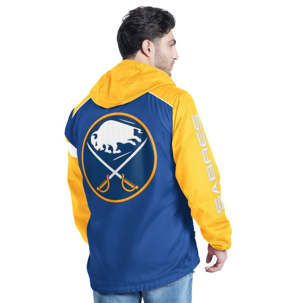 Buffalo Sabres - G-III Sports by Carl Banks Lateral Half-Zip Hoodie Jacket Royal/Gold