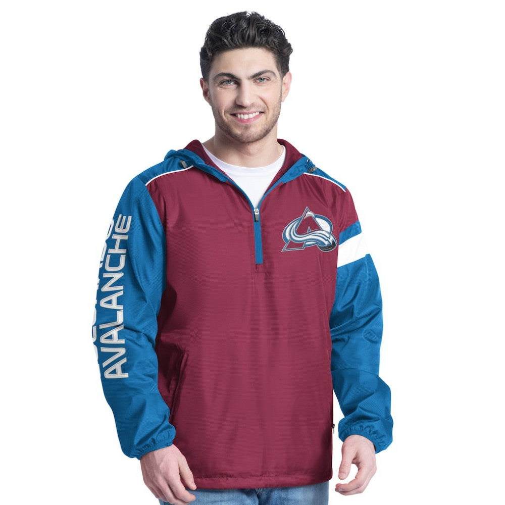 Colorado Avalanche - G-III Sports by Carl Banks Lateral Half-Zip Hoodie Jacket Burgundy/Navy