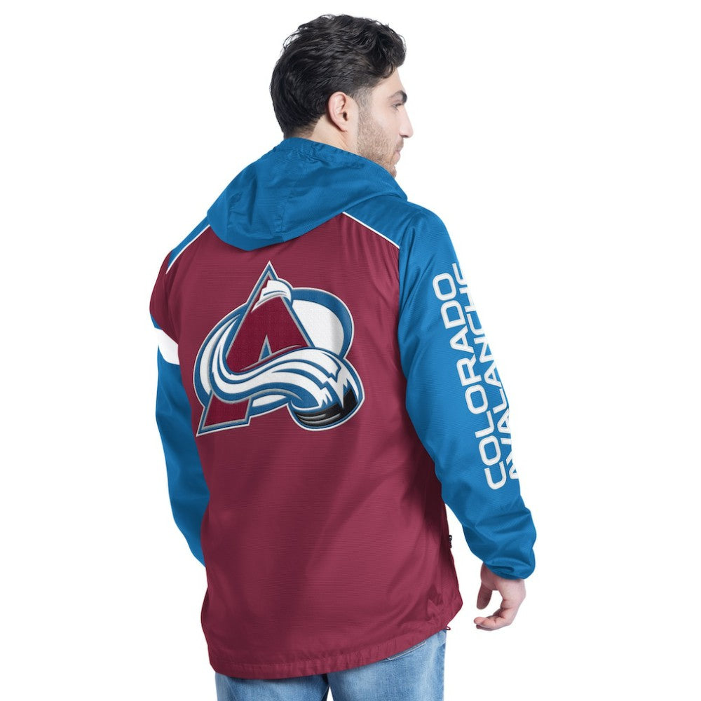 Colorado Avalanche - G-III Sports by Carl Banks Lateral Half-Zip Hoodie Jacket Burgundy/Navy