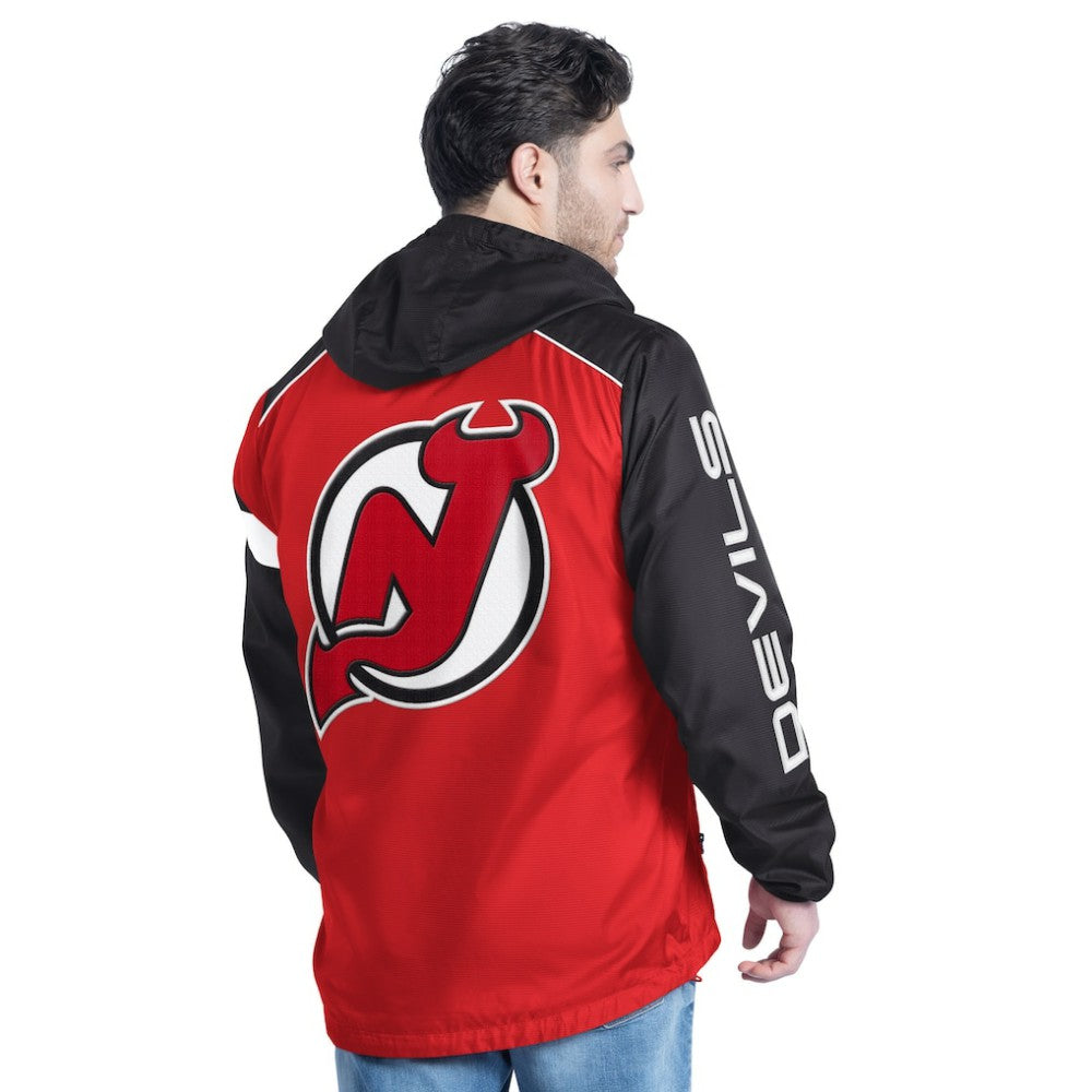 New Jersey Devils - G-III Sports by Carl Banks Lateral Half-Zip Hoodie Jacket Red/Black