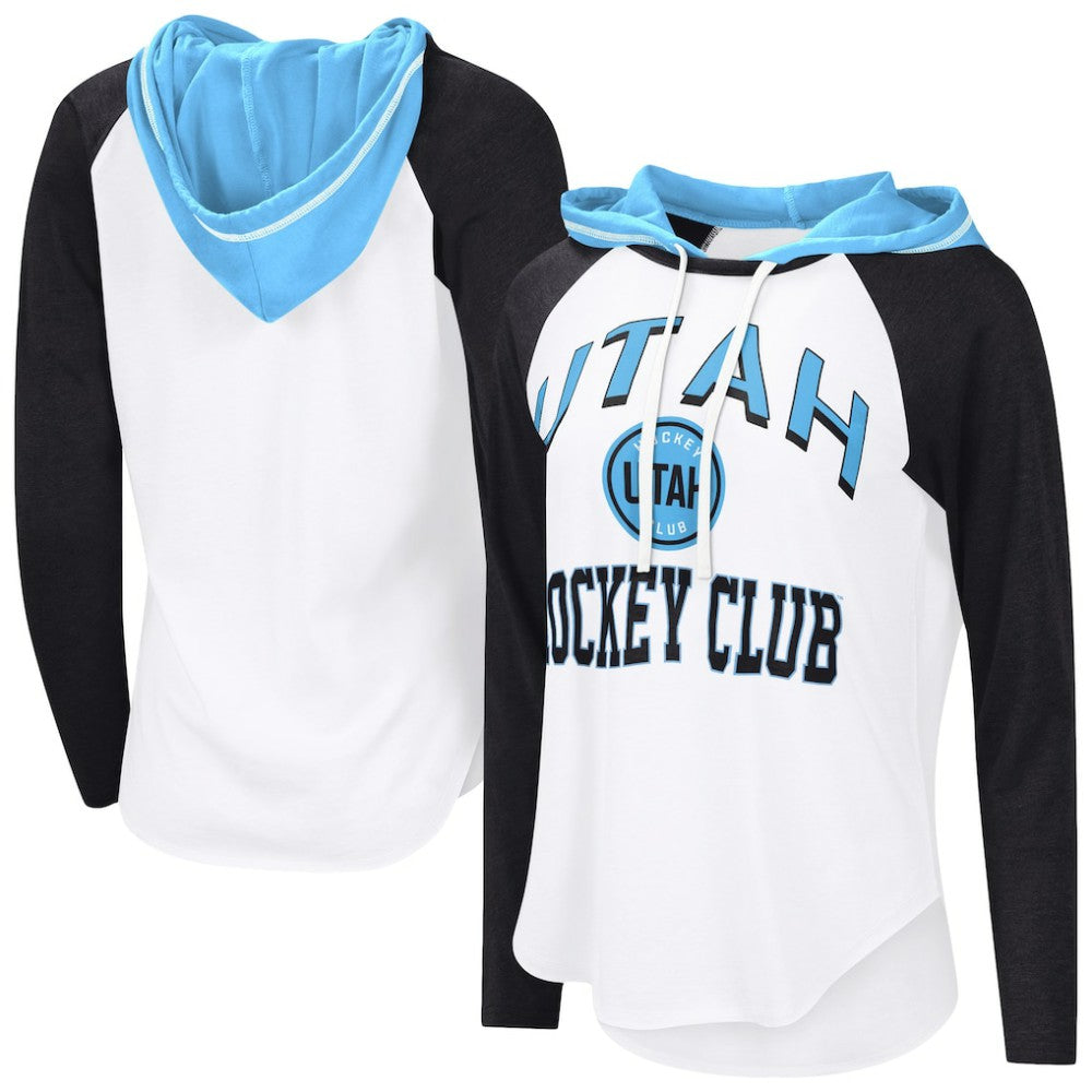 Utah Mammoth - G-III 4Her by Carl Banks Women's VIP Raglan Long Sleeve Hoodie T-Shirt White