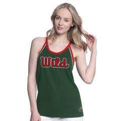 Minnesota Wild - G-III 4Her by Carl Banks Women's Curveball Racerback Scoop Neck Slub Tank Top Green