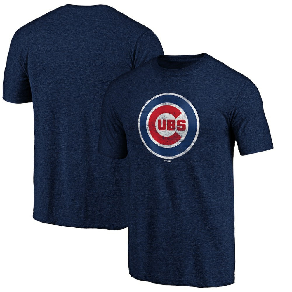 Chicago Cubs Weathered Official Logo Tri-Blend T-Shirt for sale