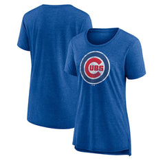 Chicago Cubs Women's Weathered Official Logo Tri-Blend T-Shirt discount
