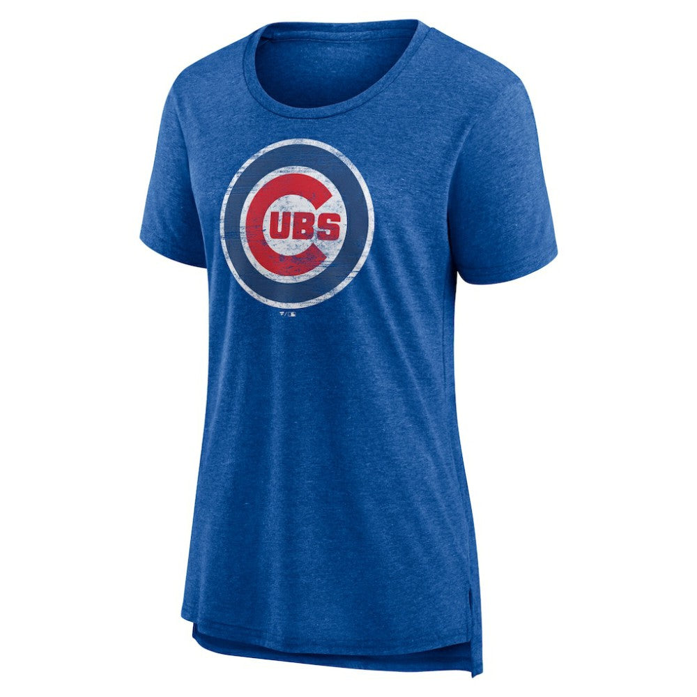 Chicago Cubs Women's Weathered Official Logo Tri-Blend T-Shirt discount