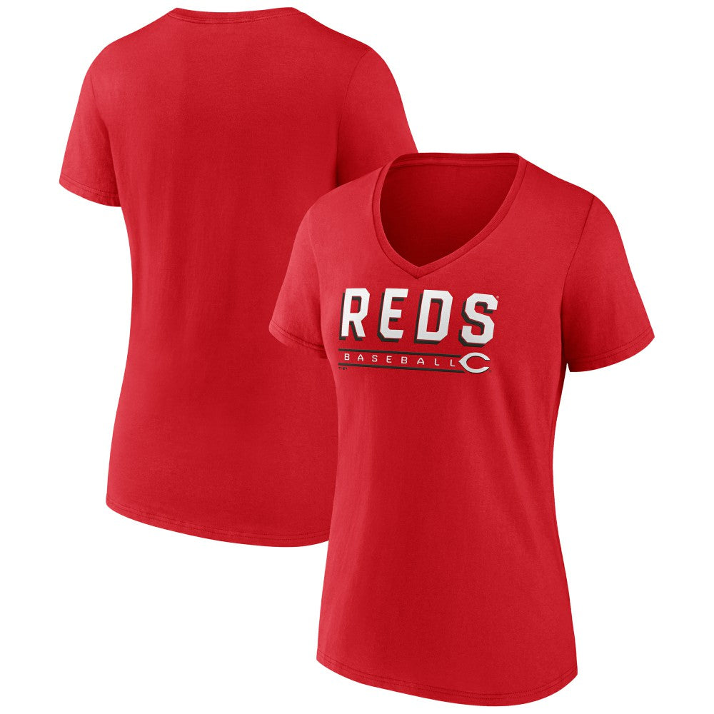 Cincinnati Reds Women's Primary Play V-Neck T-Shirt discount