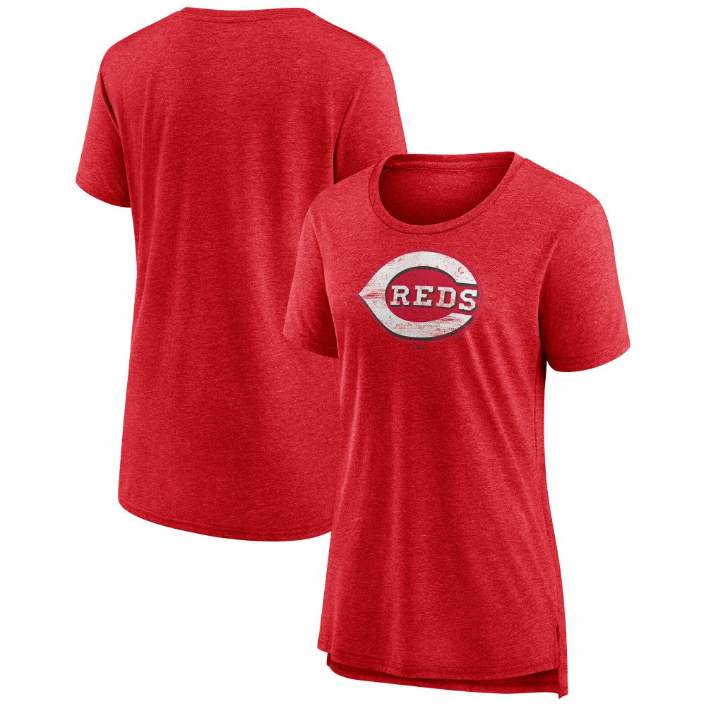 Cincinnati Reds Women's Weathered Official Logo Tri-Blend T-Shirt discount