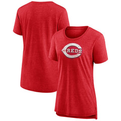 Cincinnati Reds Women's Weathered Official Logo Tri-Blend T-Shirt discount