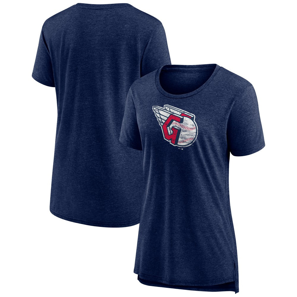 Cleveland Guardians Women's Weathered Official Logo Tri-Blend T-Shirt for sale