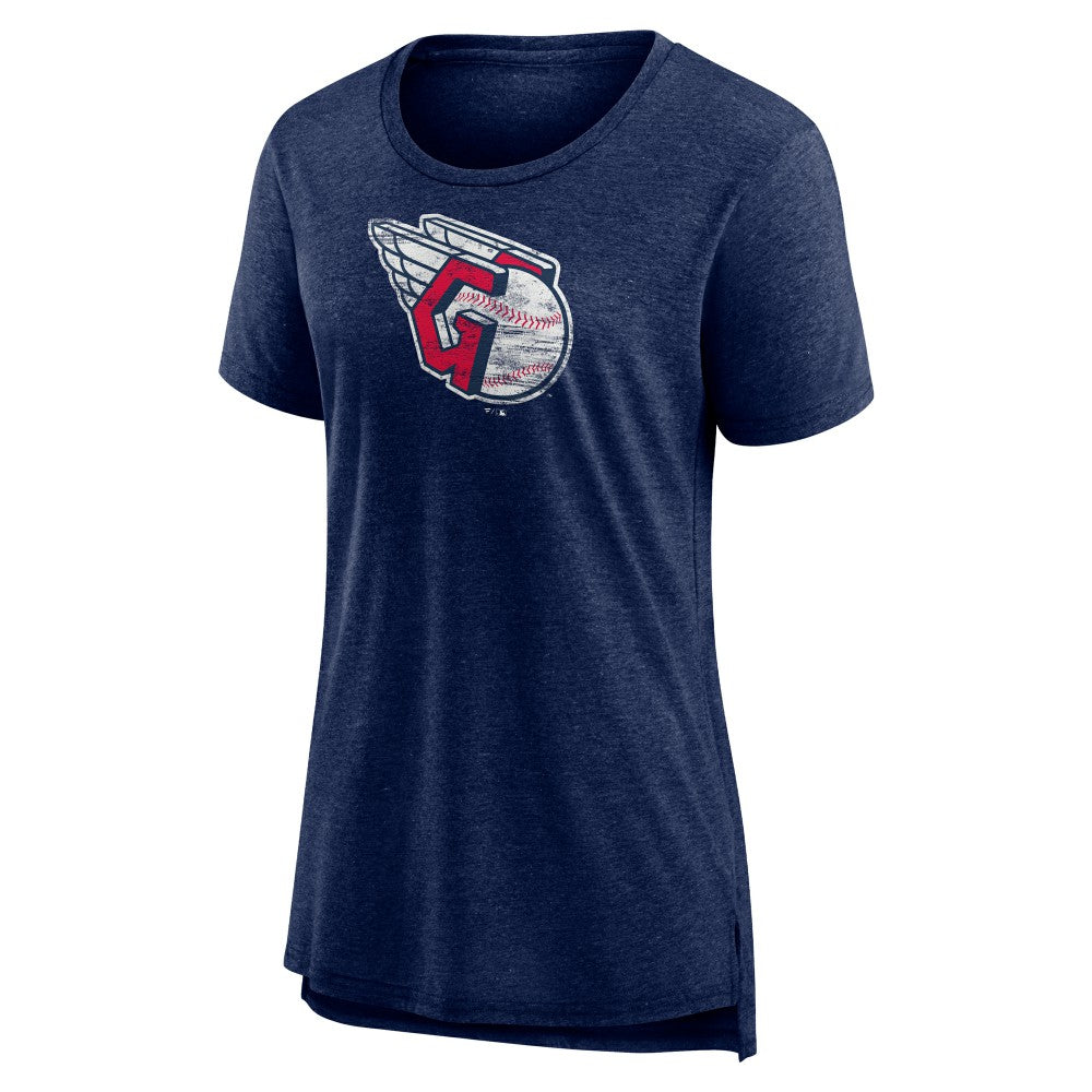 Cleveland Guardians Women's Weathered Official Logo Tri-Blend T-Shirt for sale