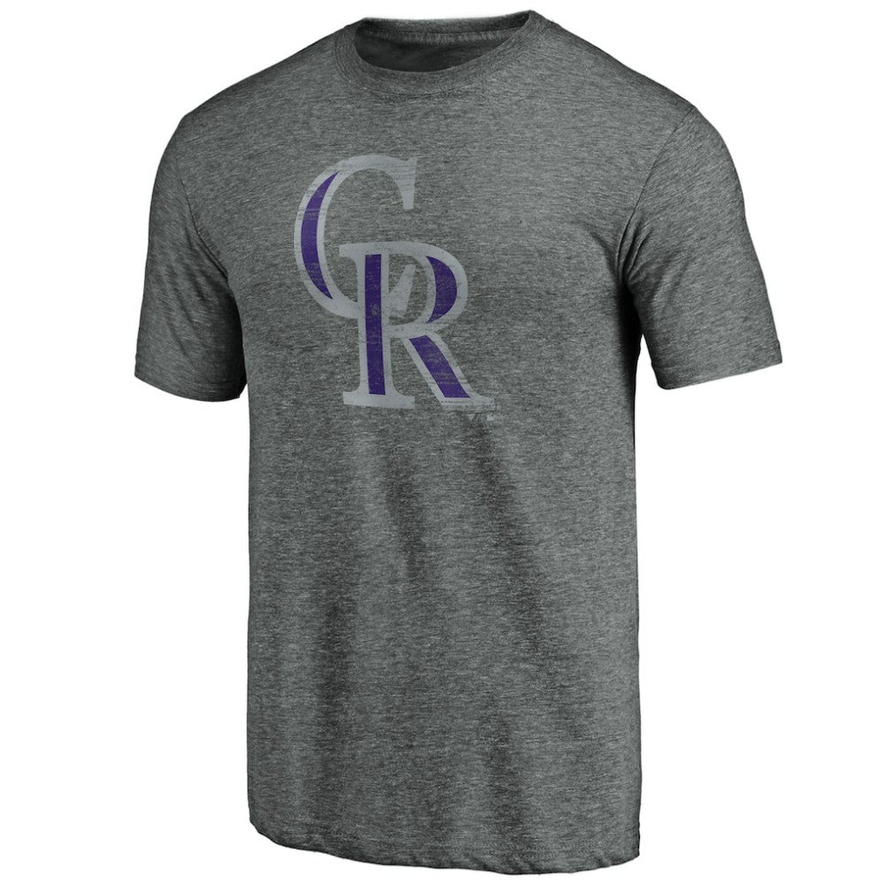 Colorado Rockies Weathered Official Logo Tri-Blend T-Shirt On Sale
