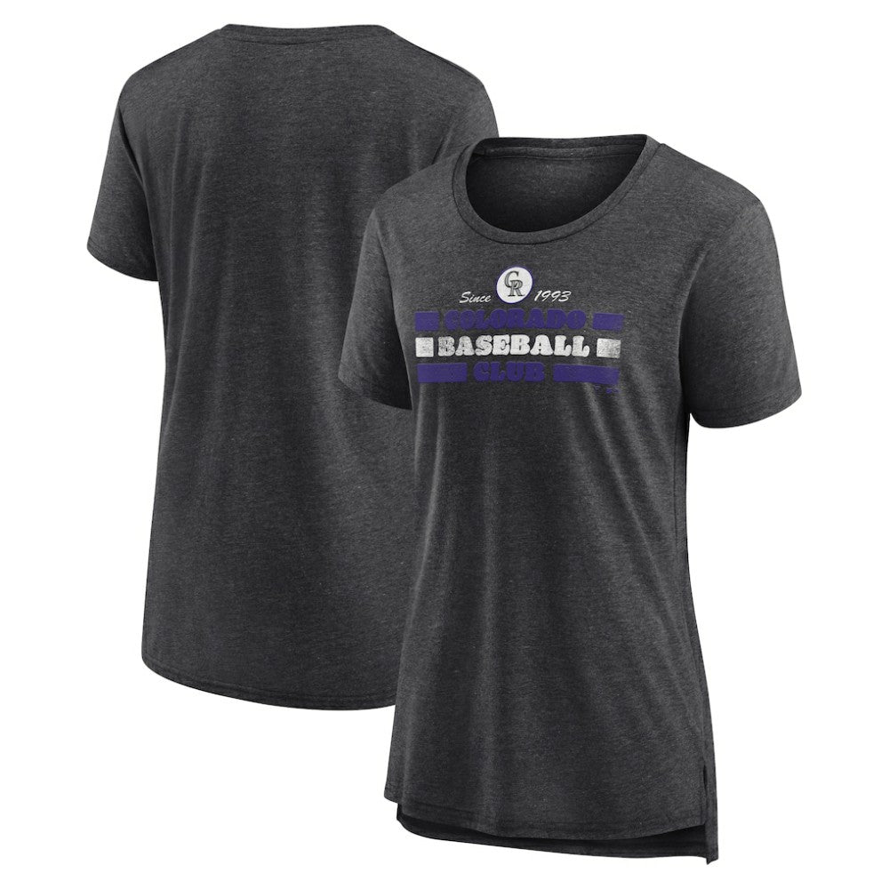 Colorado Rockies Women's Power Swing Tri-Blend T-Shirt Lifestyle