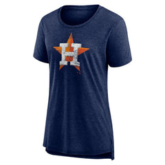 Houston Astros Women's Weathered Official Logo Tri-Blend T-Shirt Clearance