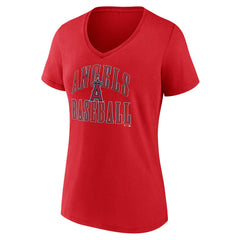Los Angeles Angels Women's Victory Script V-Neck T-Shirt On Sale