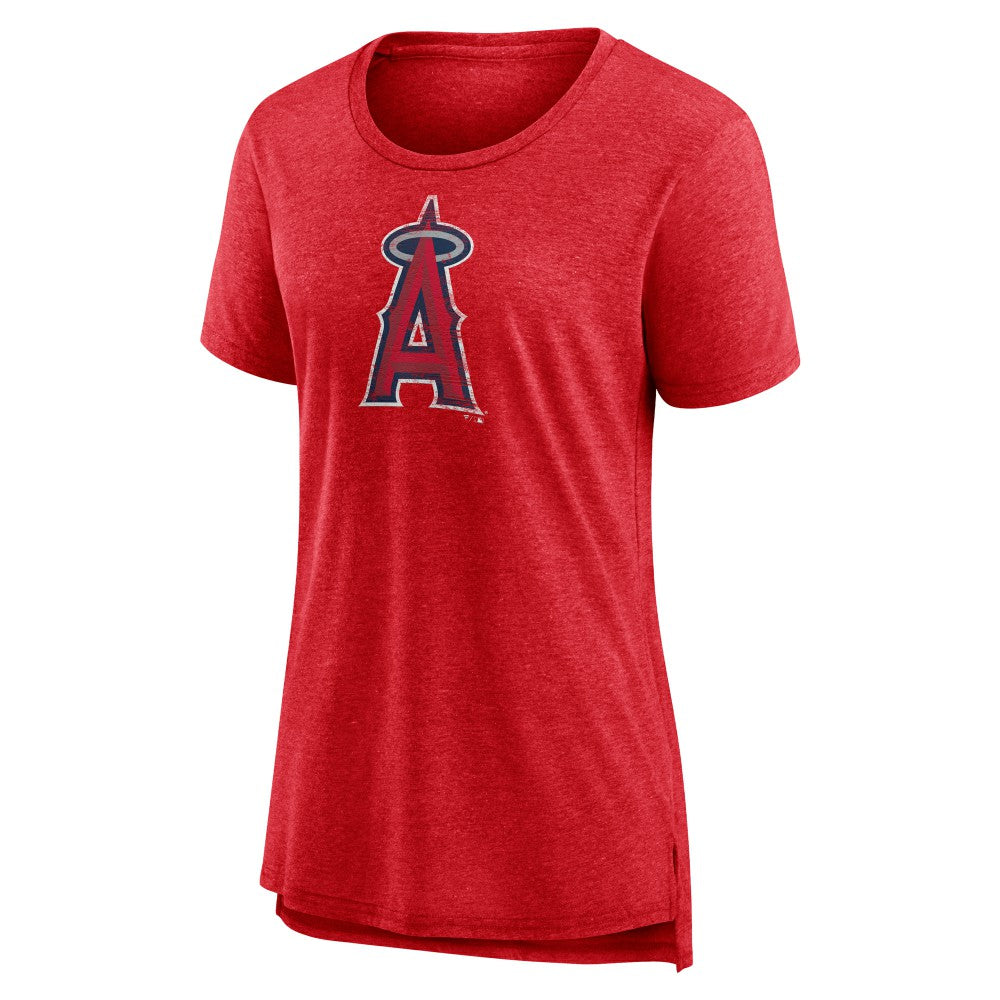 Los Angeles Angels Women's Weathered Official Logo Tri-Blend T-Shirt for sale