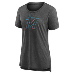 Miami Marlins Women's Weathered Official Logo Tri-Blend T-Shirt Sale