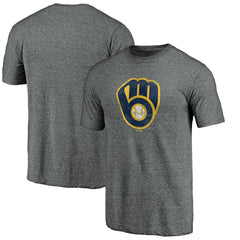 Milwaukee Brewers Weathered Official Logo Tri-Blend T-Shirt for sale