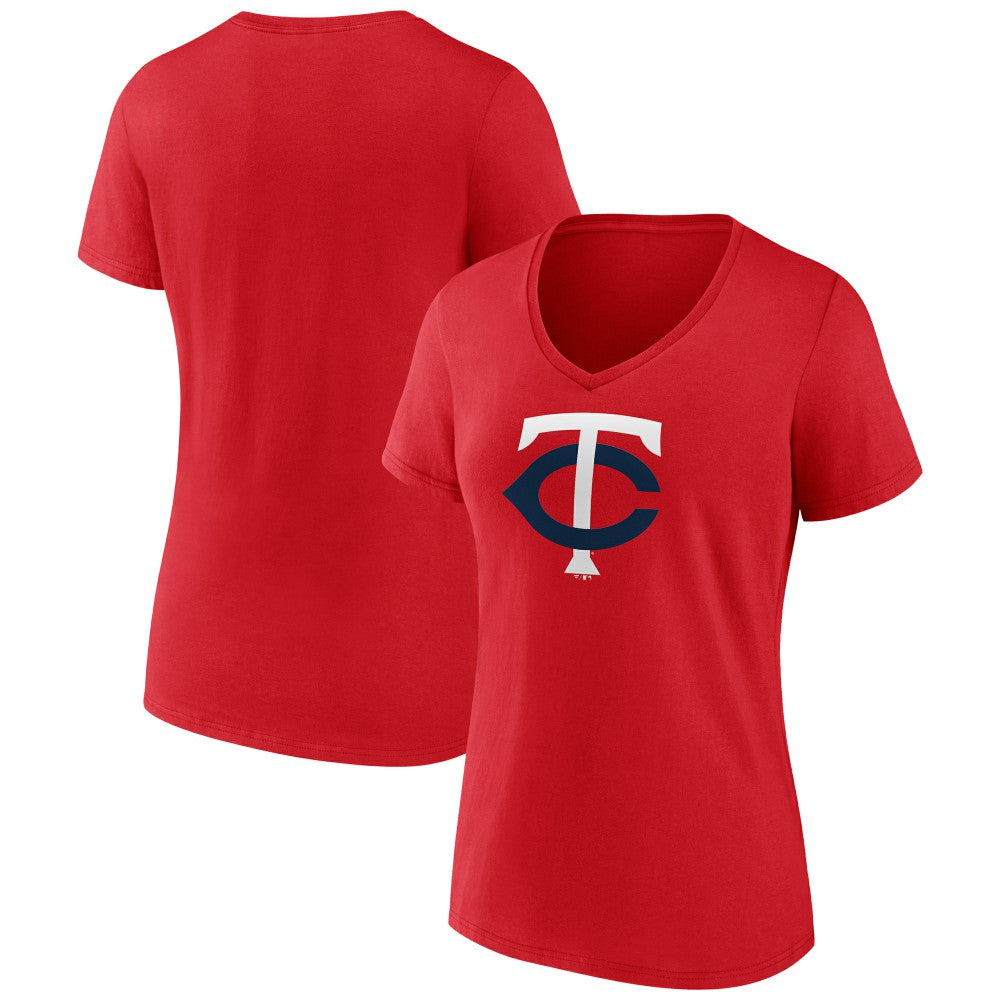 Minnesota Twins Women's Official Logo V-Neck T-Shirt On Sale