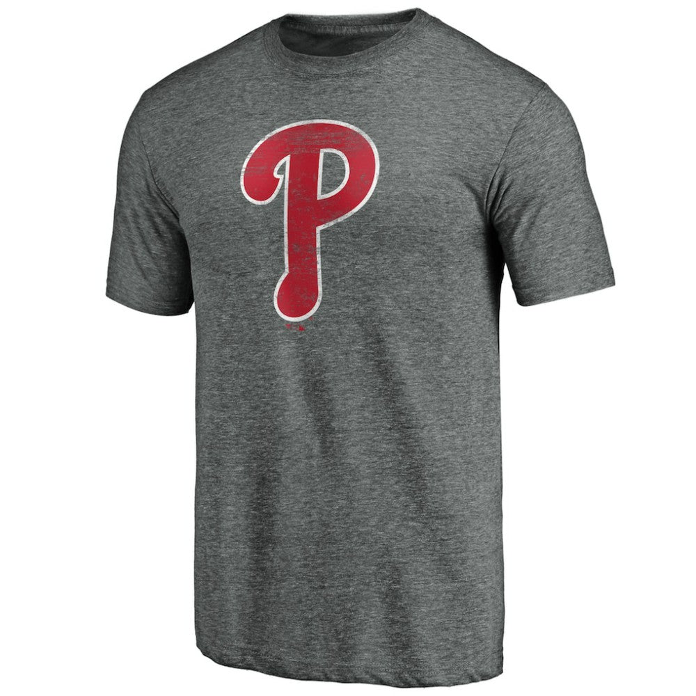 Philadelphia Phillies Weathered Official Logo Tri-Blend T-Shirt On Sale