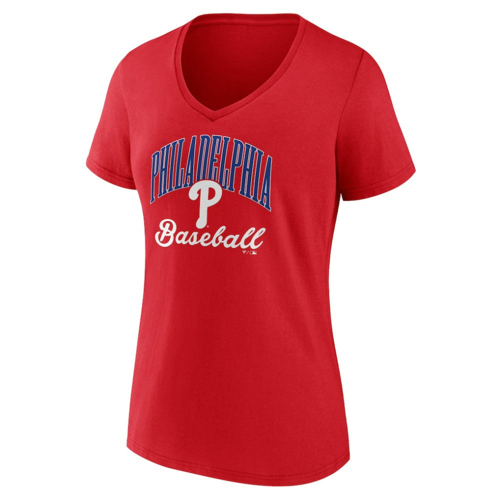 Philadelphia Phillies Women's Victory Script V-Neck T-Shirt for sale