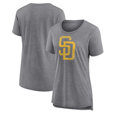 San Diego Padres Women's Weathered Official Logo Tri-Blend T-Shirt Near Me