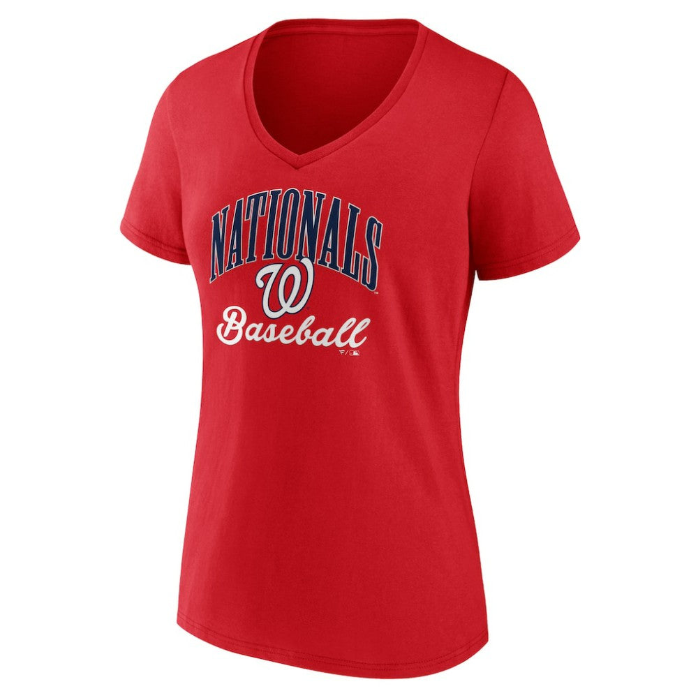 Washington Nationals Women's Victory Script V-Neck T-Shirt Clearance