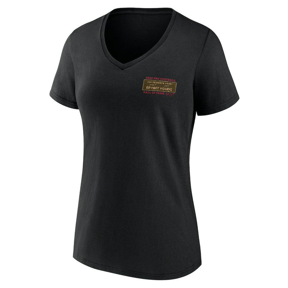 Bryant Young San Francisco 49ers Women's Hall of Fame V-Neck T-Shirt Black - NFL