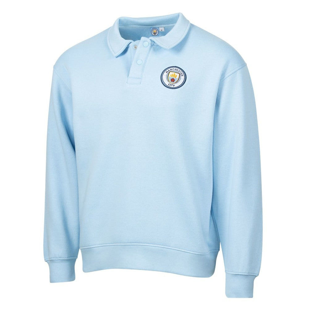 Manchester City Sport Design Sweden Retro Relaxed Fleece Sweatshirt - Light Blue