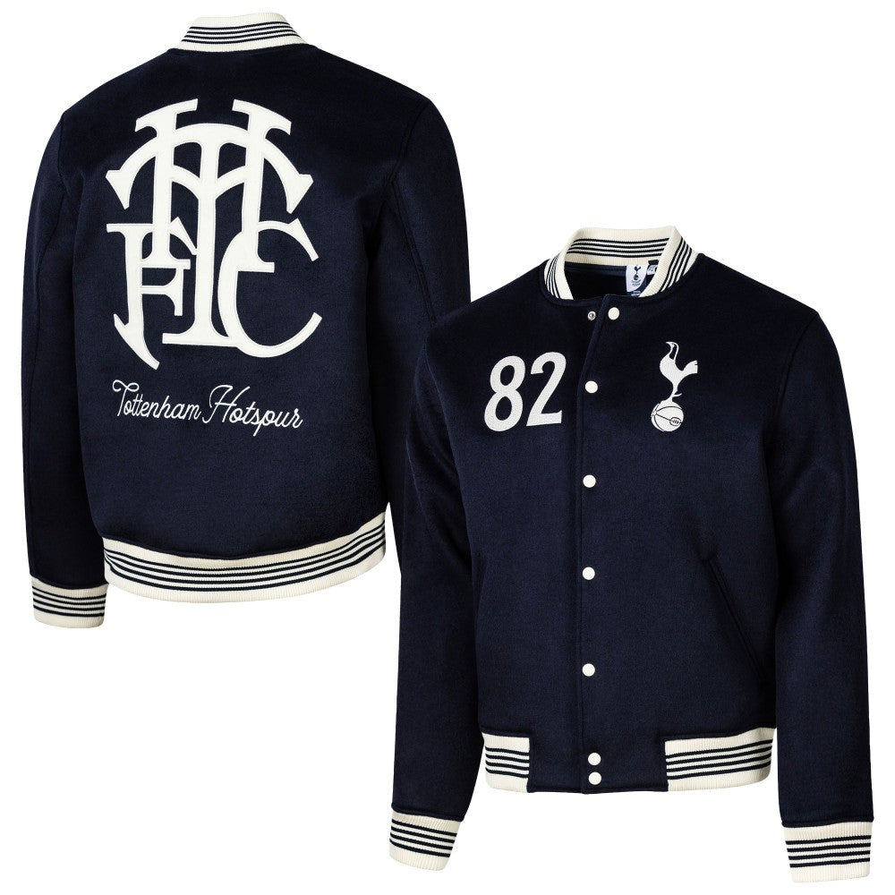Tottenham Hotspur Sport Design Sweden Free Kick Wool Varsity Jacket - Navy