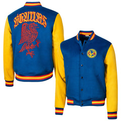 Club America Sport Design Sweden Free Kick Wool Varsity Jacket - Royal