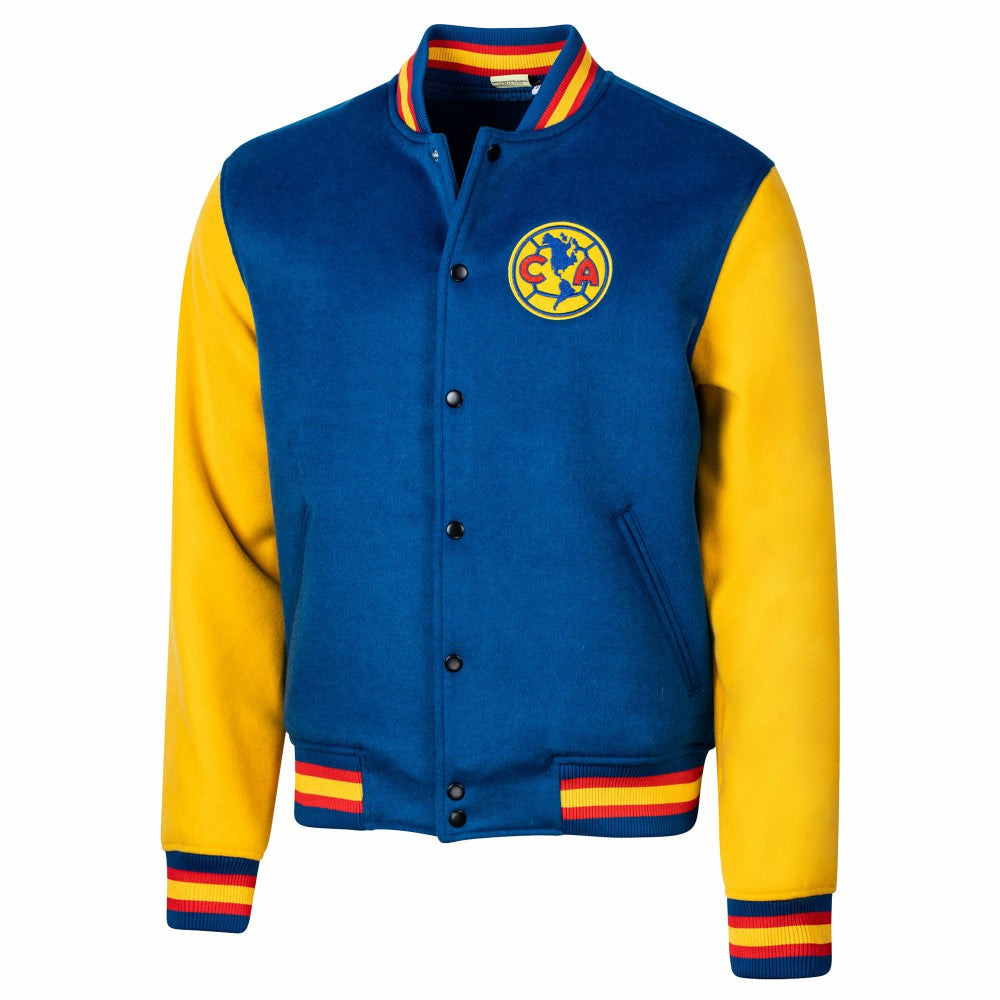 Club America Sport Design Sweden Free Kick Wool Varsity Jacket - Royal