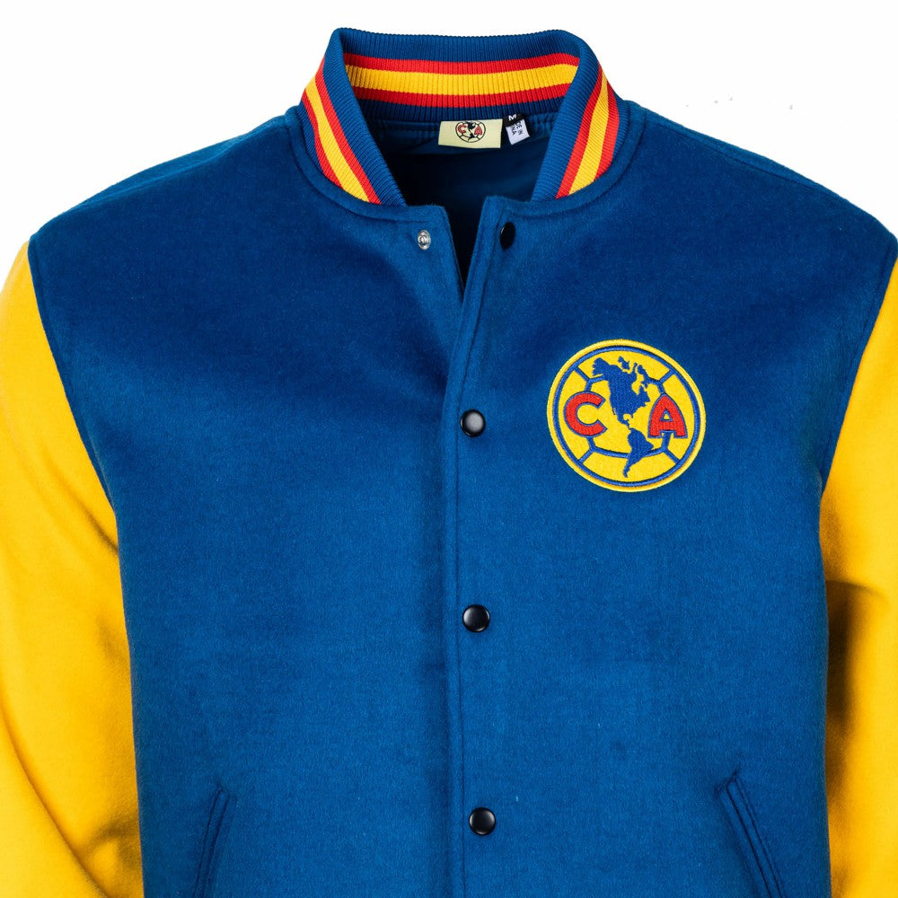 Club America Sport Design Sweden Free Kick Wool Varsity Jacket - Royal