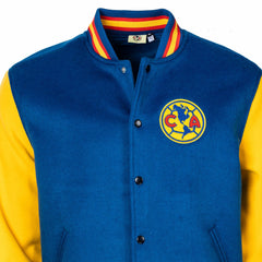 Club America Sport Design Sweden Free Kick Wool Varsity Jacket - Royal