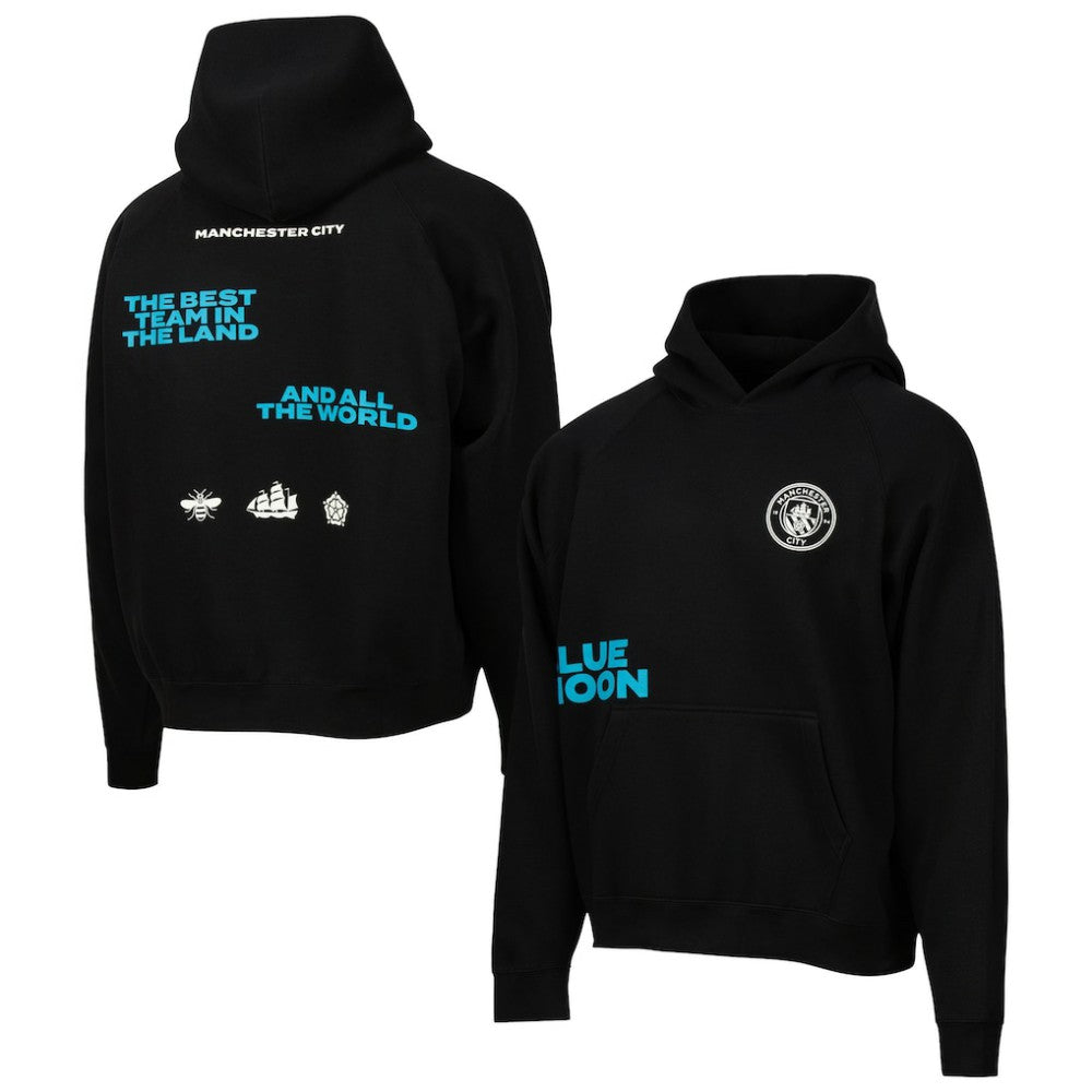 Manchester City Sport Design Sweden Overtime Oversized Raglan Hoodie - Black