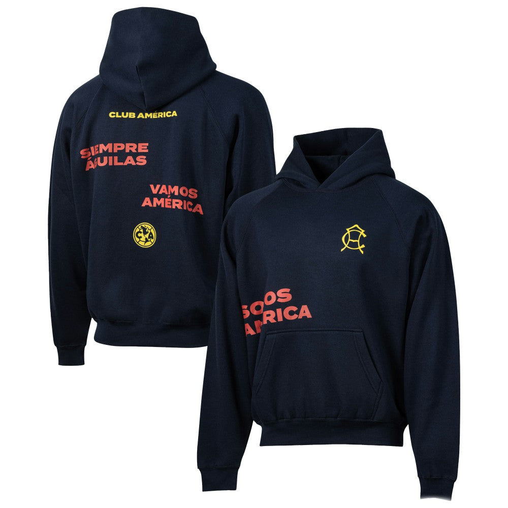 Club America Sport Design Sweden Overtime Oversized Raglan Hoodie - Navy