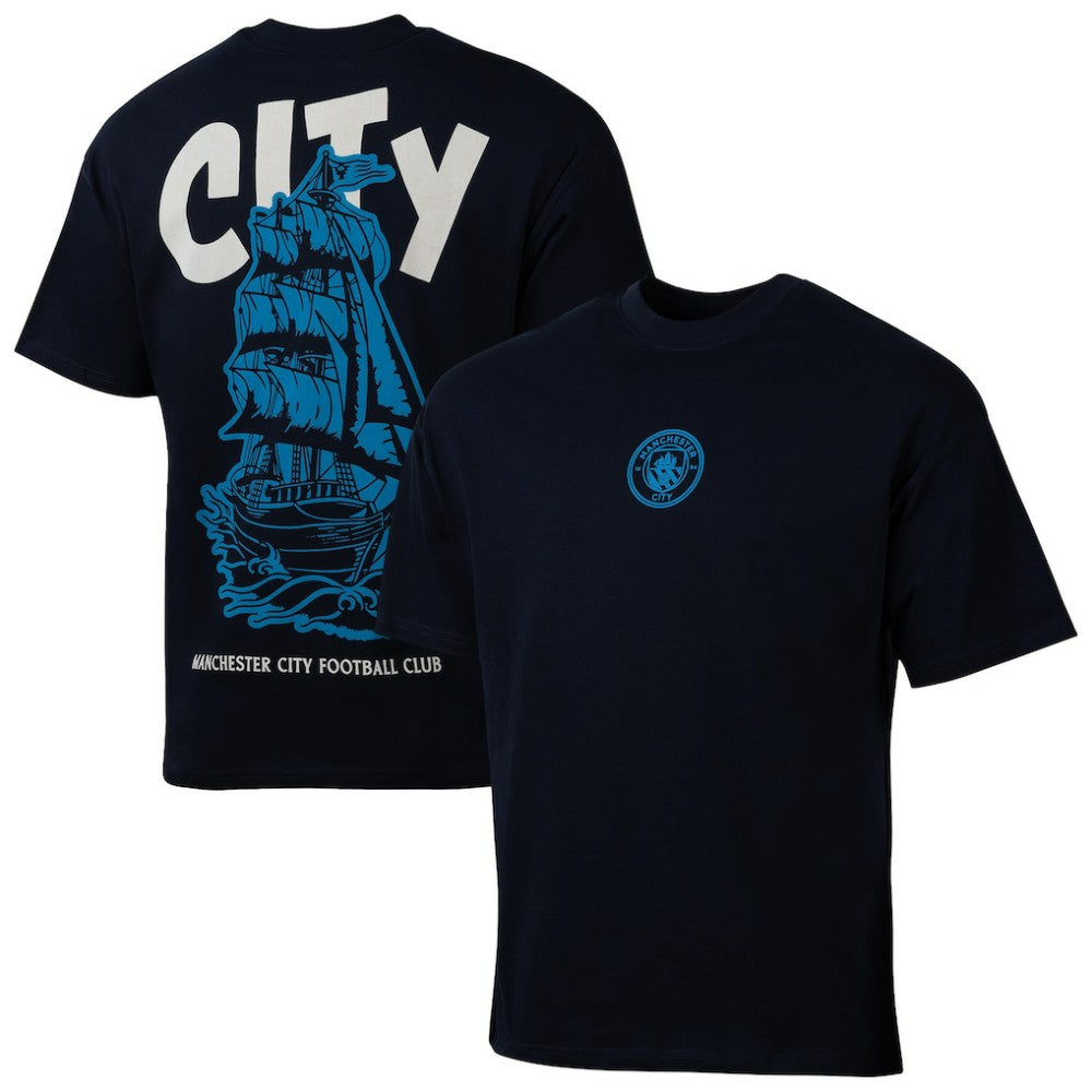 Manchester City Sport Design Sweden Youth Game Day Graphic T-Shirts - Navy