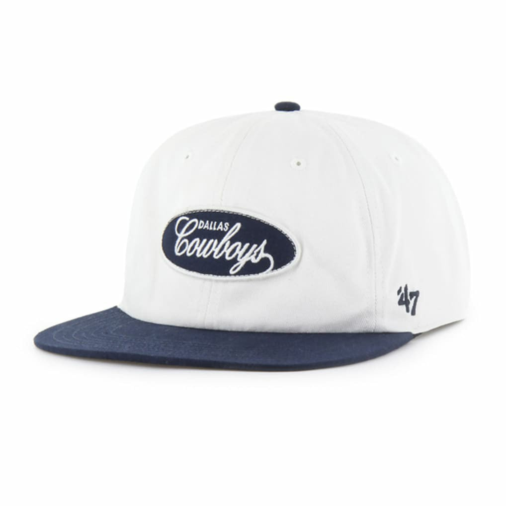 Dallas Cowboys '47 Foundational Captain Snapback Hat White/Navy - 47 brand