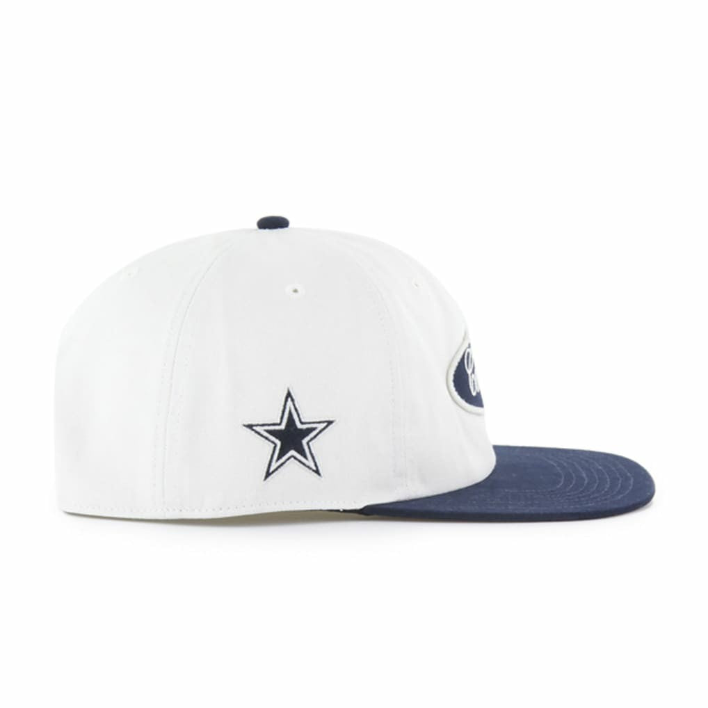 Dallas Cowboys '47 Foundational Captain Snapback Hat White/Navy - 47 brand
