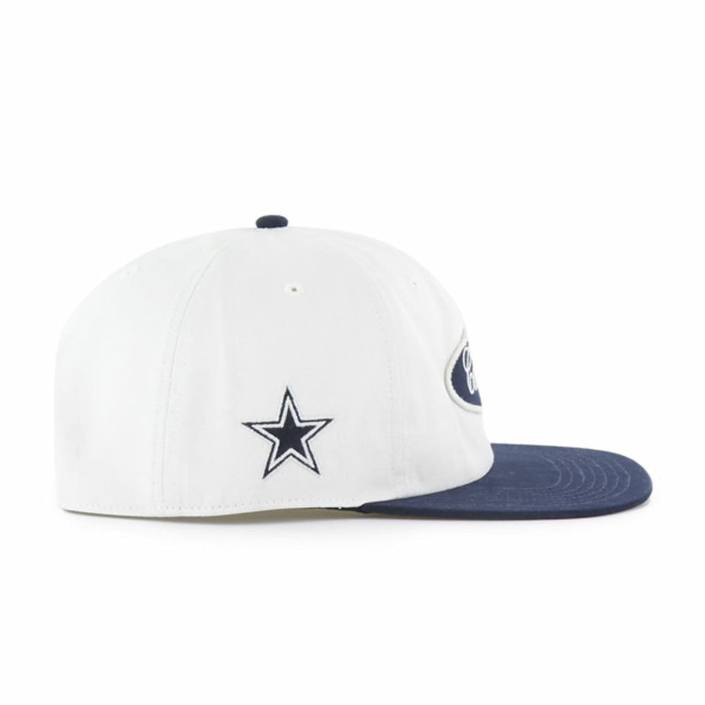 Dallas Cowboys '47 Foundational Captain Snapback Hat White/Navy - 47 brand