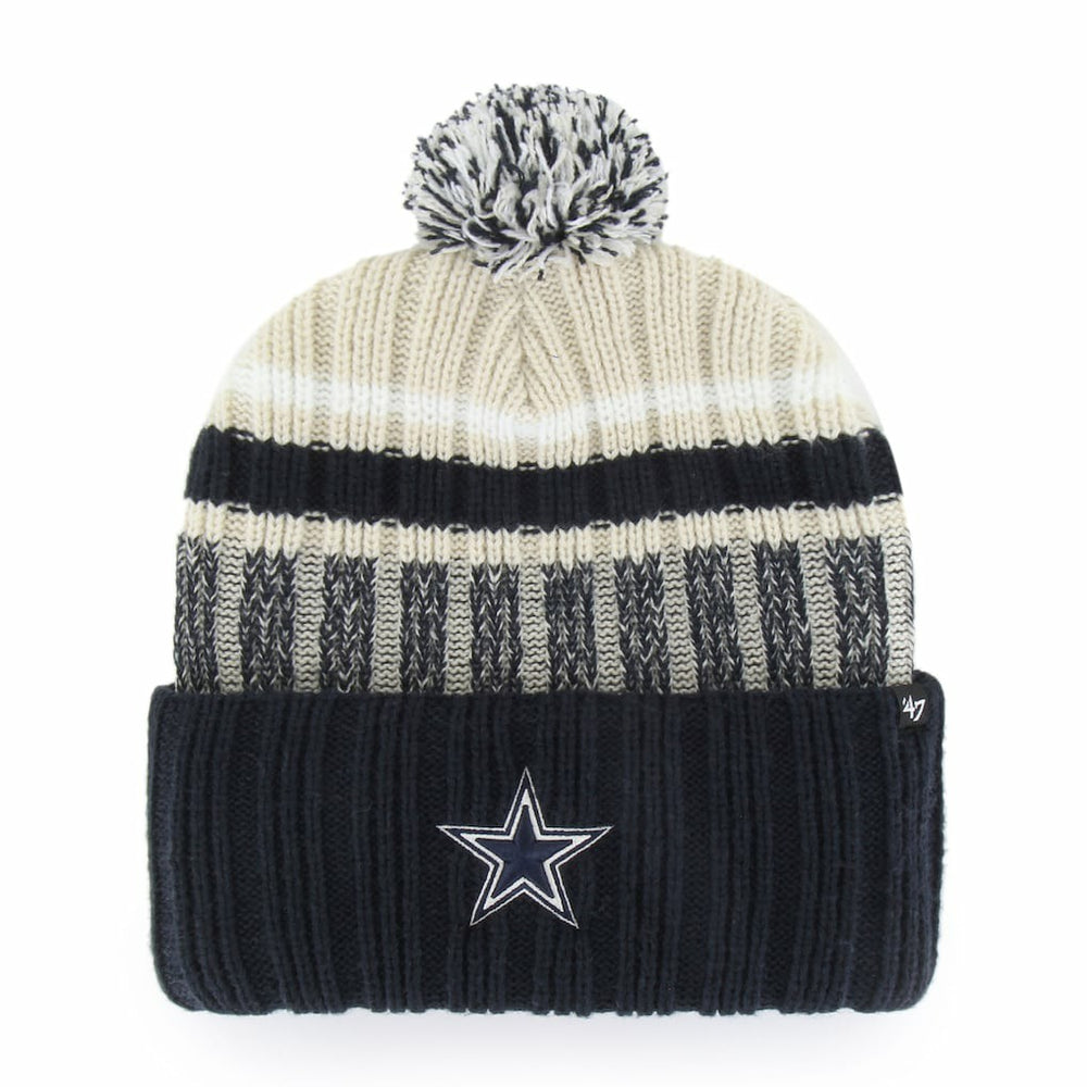 Dallas Cowboys '47 Long Range Cuffed Knit Hat with Pom Navy - 47 brand